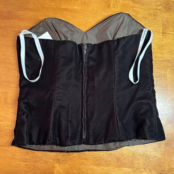 David’s Bridal NWT Chocolate Brown Strapless Velvet Bustier Top - Picture 2 of 4